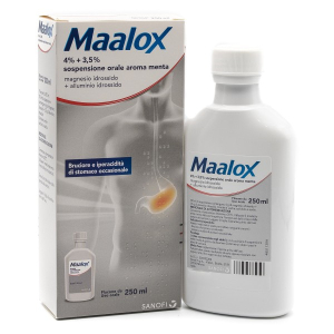 maalox sospensione orale gusto menta 250 ml bugiardino cod: 020702282 