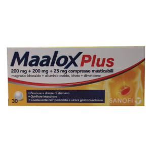 maalox plus 200 mg + 200 mg + 25 mg bugiardino cod: 038856011 