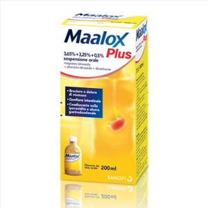 maalox plus sospensione orale 250 ml 4% + bugiardino cod: 020702270 