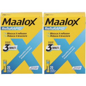 Cerca Offerte di maalox reflurapid blocca il reflusso, riduce bruciore, 20 bustine s e acquista online
