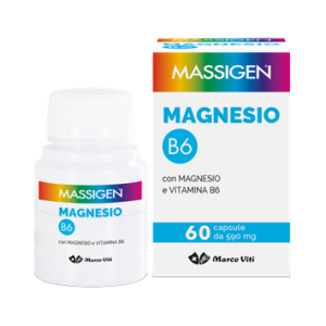Massigen magnesio b6 60 capsule - integratore alimentare per la funzionalita del sistema nervoso