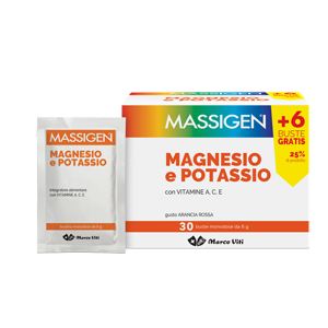 massigen magnesio e potassio 24 bustine +6 bugiardino cod: 941166718 