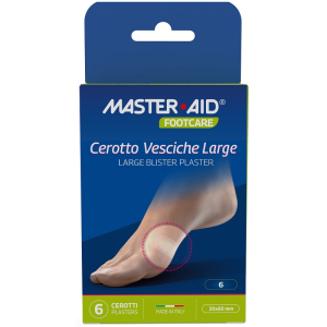 Master-aid foot care cerotti idrocolloidali large per vesciche piede 20 x 60mm 6 pezzi
