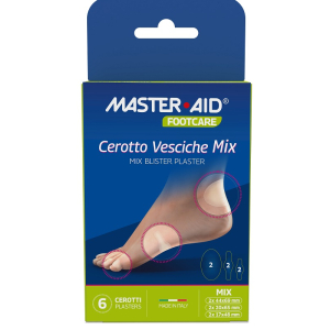 Master-aid foot care cerotti idrocolloidali misti per vesciche piede 6 pezzi