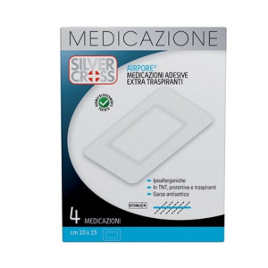 Medicazione adesiva in tnt silver cross airpore 10x15 cm 4 pezzi st