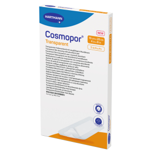 Medicazione adesiva trasparente in poliuretano con tampone cosmopor trasparent 10x20cm 5 pezzi
