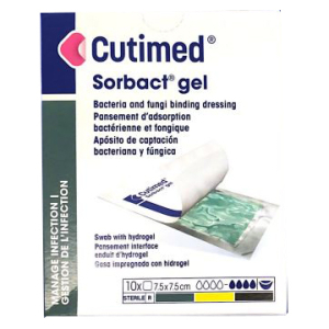 cutimed sorbact gel 7,5x7,5cm bugiardino cod: 987336765 