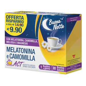 melatonina act +camomil 30bust bugiardino cod: 984787996 