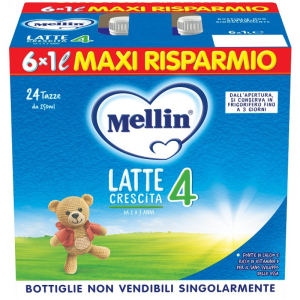 mellin 4 latte 6x1000ml bugiardino cod: 979944788 