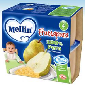 mellin frutta pura pera 4 x 100 g bugiardino cod: 904915523 