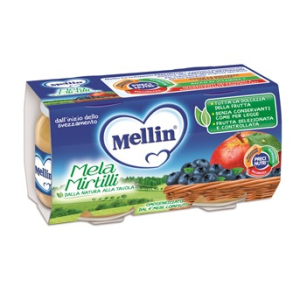 mellin omogeneizzato mela/mirt 2x100g bugiardino cod: 907331413 