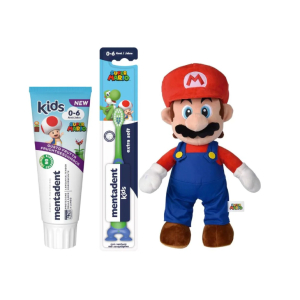 Cerca Offerte di mentadent bundle super mario kids 0-6 anni spazzolino extra soft + dentifricio 75ml + peluche super mario e acquista online