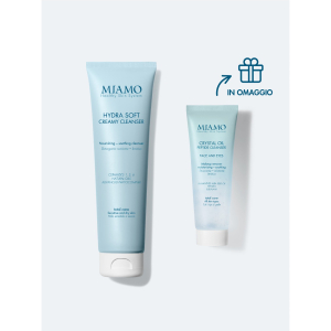 Miamo doppia detersione protocollo idratante - hydra soft creamy cleanser 150 ml + crystal oil peptide cleanser 50 ml