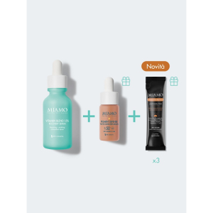 Miamo protocollo aox repair&protect - contro macchie e rossori della pelle - vitamin blend 15% siero 30 ml + pigment defense sunscreen drops 10 ml + skin defense 3 bustine