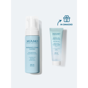 Miamo protocollo doppia detersione illuminante radiance foam cleanser 150 ml + crystal oil peptide cleanser 50 ml