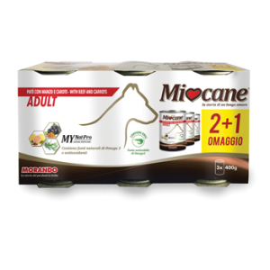 miocane pate tris manzo e carote 3 x 400 g bugiardino cod: 974506471 