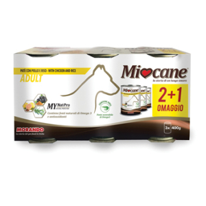 miocane pate tris pollo e riso 3 x 400 g bugiardino cod: 974506469 