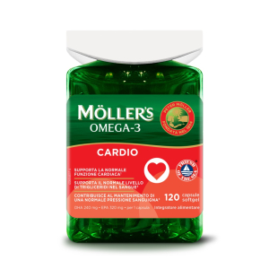 Möller's omega-3 cardio integratore per la funzione cardiaca e per la pressione 120 capsule softgel