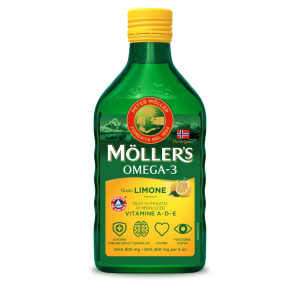 Moller's omega 3 olio di fegato di merluzzo gusto limone 250 ml