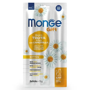 Monge cat soft sticks gattino ricco in trota fresca con camomilla 15 g