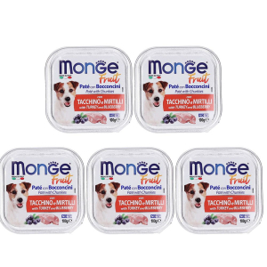 Cerca Offerte di monge fruit cane tacchino&mirtilli set da 5 5x100 g e acquista online