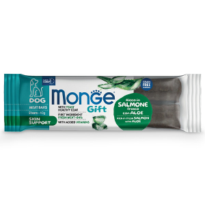 Monge meat bars skin support barretta per cani adulti salmone fresco con aloe 40g 4684