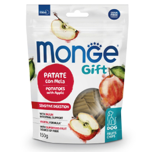 Monge snack fruits sensitive digestion chips per cani adulti patate con mela 150g