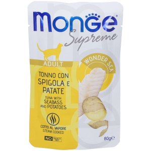 Cerca Offerte di monge supreme adult tonno con spigola e patate gatti 4x80 g mangime e acquista online