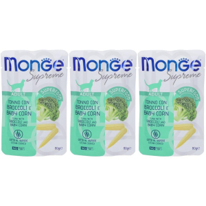 Cerca Offerte di monge supreme bustine gatto adulto tonno con broccoli e baby corn 3x80 e acquista online