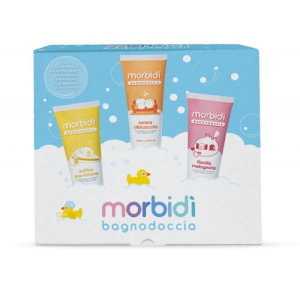 Cerca Offerte di morbidì bagnodoccia cofanetto con bagnodoccia pan-limone, bagnodoccia tenera albicocca e bagnodoccia favola melograno e acquista online