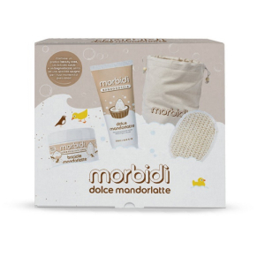 Cerca Offerte di morbidì dolce mandorlatte cofanetto con spugna esfoliante + bagnodoccia mandorlatte + scrub e beauty case in regalo e acquista online