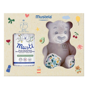 Mustela cofanetto musti limited edition 1 acqua profumata 50 ml + 1 orso peluche