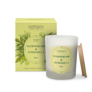Nasoterapia candela profumata lemongrass e citronella 180g - candela aromatica per un ambiente rilassante e vivace