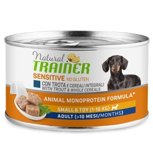 Cerca Offerte di Natural trainer cane sensitive no gluten small & toy adult con trota e cereali integrali 150g trainer natural e acquista online