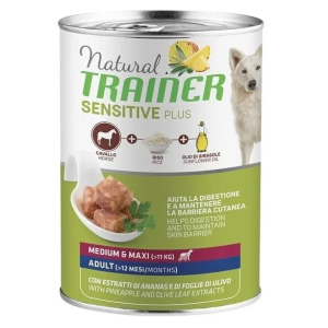 Cerca Offerte di natural trainer cane sensitive plus no gluten medium & maxi adult con cavallo e riso 400g trainer natural e acquista online