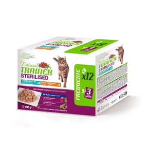 Cerca Offerte di Natural trainer gatto multipack sterilised con tacchino e merluzzo bocconcini in salsa 12x85g trainer natural e acquista online