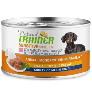 Cerca Offerte di Natural trainer sensitive no gluten small & toy adult con maiale e cereali integrali 150g trainer natural e acquista online
