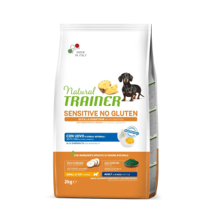 Cerca Offerte di natural trainer sensitive no gluten small & toy adult con uovo e cereali integrali per cani toy 2kg 691c e acquista online