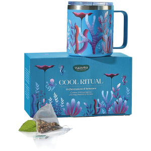 Neavita cofanetto twice 3 filtroscrigno lime sambuco + 1 mug thermos 330 ml azzurro