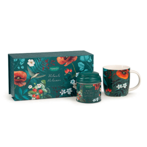 Neavita rituali botanici infuso bosco incantato + mug in ceramica, 12 filtri, tisana con fragole, fiori di ibisco e lemongrass, set benessere