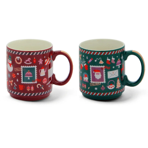 Neavita set tazze natale rossa e verde da 340 ml