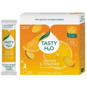 Neavita tasty h20 acqua aromatica limone e zenzero bustine monodose, 12 stick