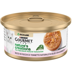 Nestle' purina gourmet gatto creations gelee jelly tonnetto gamberetti 70gr (lattina)