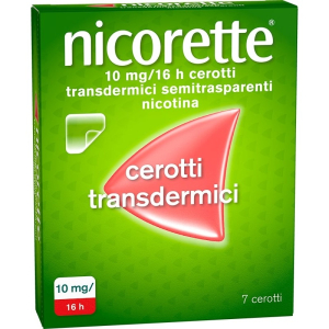 nicorette 7 cerotti transd 10mg/16h bugiardino cod: 025747472 