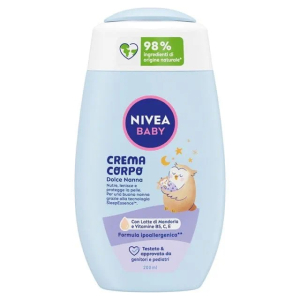 Nivea baby crema corpo dolce nanna 200 ml, crema bambini corpo per una pelle nutrita e protetta