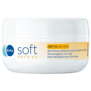Nivea soft daily uv spf15 100 ml crema idratante corpo viso e mani con protezione solare spf 15