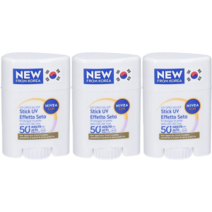 Cerca Offerte di nivea sun uv viso specialist stick effetto seta spf 50+ 3x15 g e acquista online