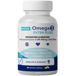 Nova-omega 3 extra puro integratore per la funzione cardiaca cerebrale e visiva 90 capsule softgel