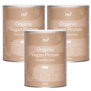 Cerca Offerte di nu3 frullato proteico vegano bio cacao-macchiato set da 3 3x400 g polv e acquista online