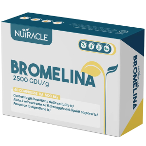 Nutracle bromelina 2500 gdu/g integratore digestione drenante glutei e cellulite, 40 compresse